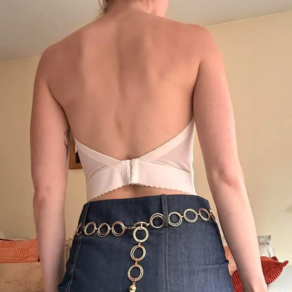 Vintage corset longline bra top lacy - size 36B